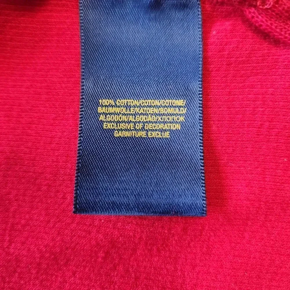 Polo Ralph Lauren Sweater Men Size Large Red Cotton Pullover 1/4 Zip Mock Neck - Picture 5 of 9